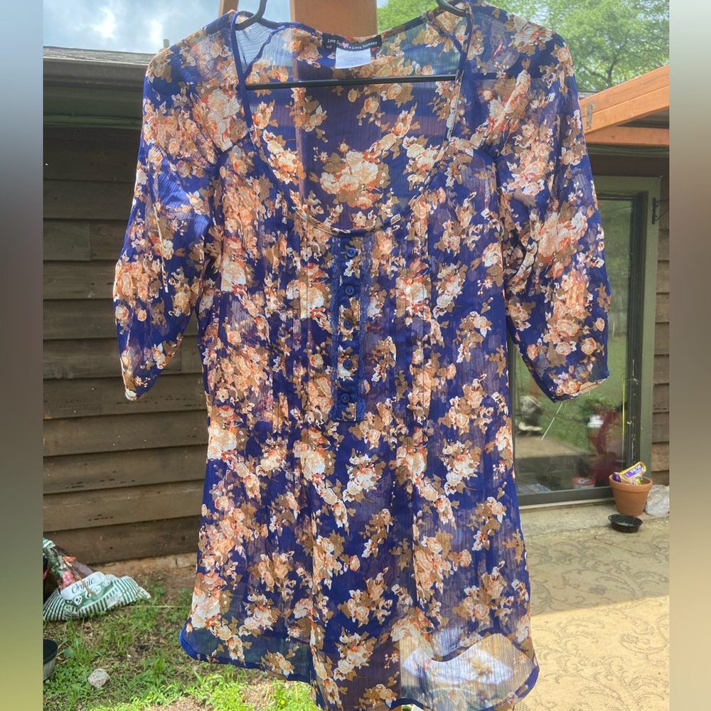 Sheer Floral Blouse